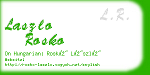 laszlo rosko business card